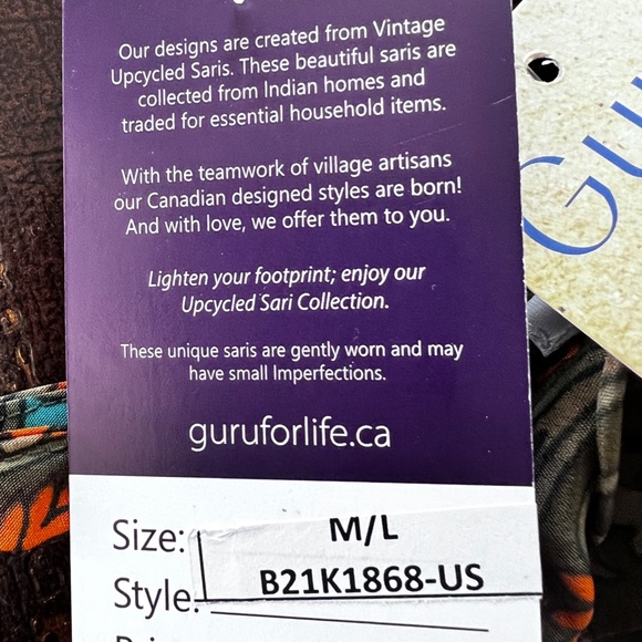 NEW 'Guru For Life' Silk Dress - Size M/L (Fits 8-10) - Picture 7 of 7